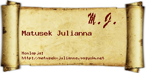 Matusek Julianna névjegykártya